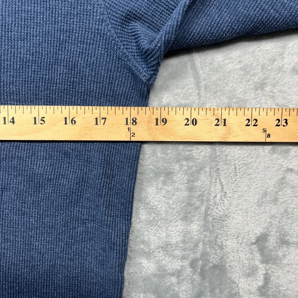 Levis Thermal Shirt Mens Medium Blue California Bear Waffle Knit Long‎ Sleeve